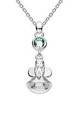 teensy catchy silver claw trace baby birthstone necklace